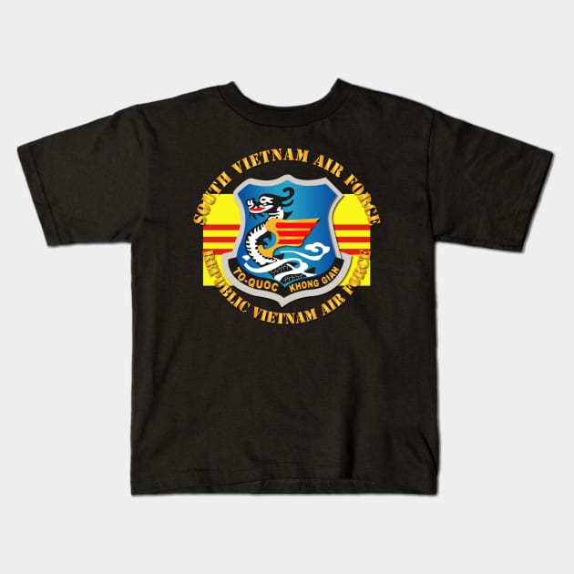 South Vietnam Air Force w Flag Txt Kids T-Shirt by twix123844